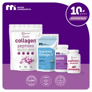 Micro Ingredients Autumn’s Peri Power Bundle: Saffron+ Advanced, Supreme Omega-3 Fish Oil, NMN Complex & Multi Collagen Peptides Powder