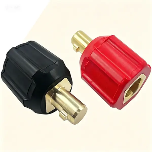 Dinse-Type Welding Lead Adapter Set, Welder Cable Terminal Connector for Lenco Tweco Style LC40 Male to Dinse Female, Includes Red and Black Adapters, Secure Connection for Welding Machines, Cutting Machine, Workshop, 0.508-Inch Precision Machined, Seamle