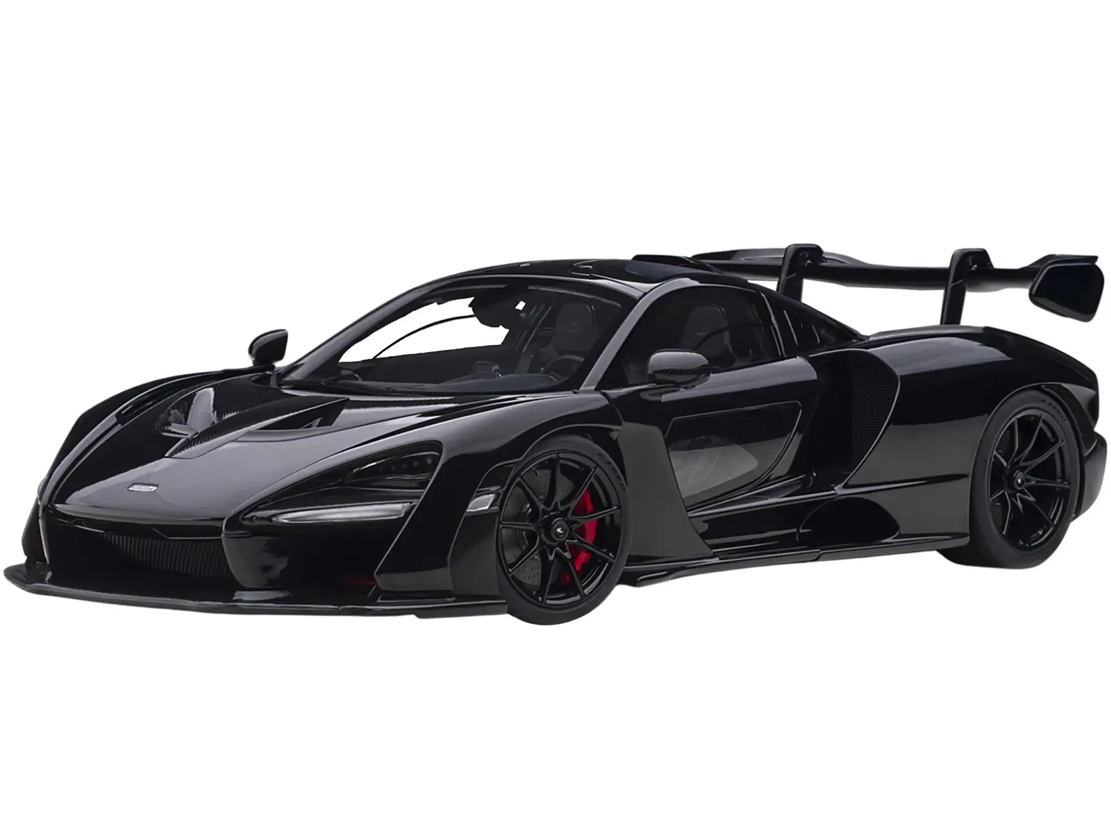 McLaren Senna Stealth Cosmos Black with Carbon Accents 1/18 Model Car by Autoart