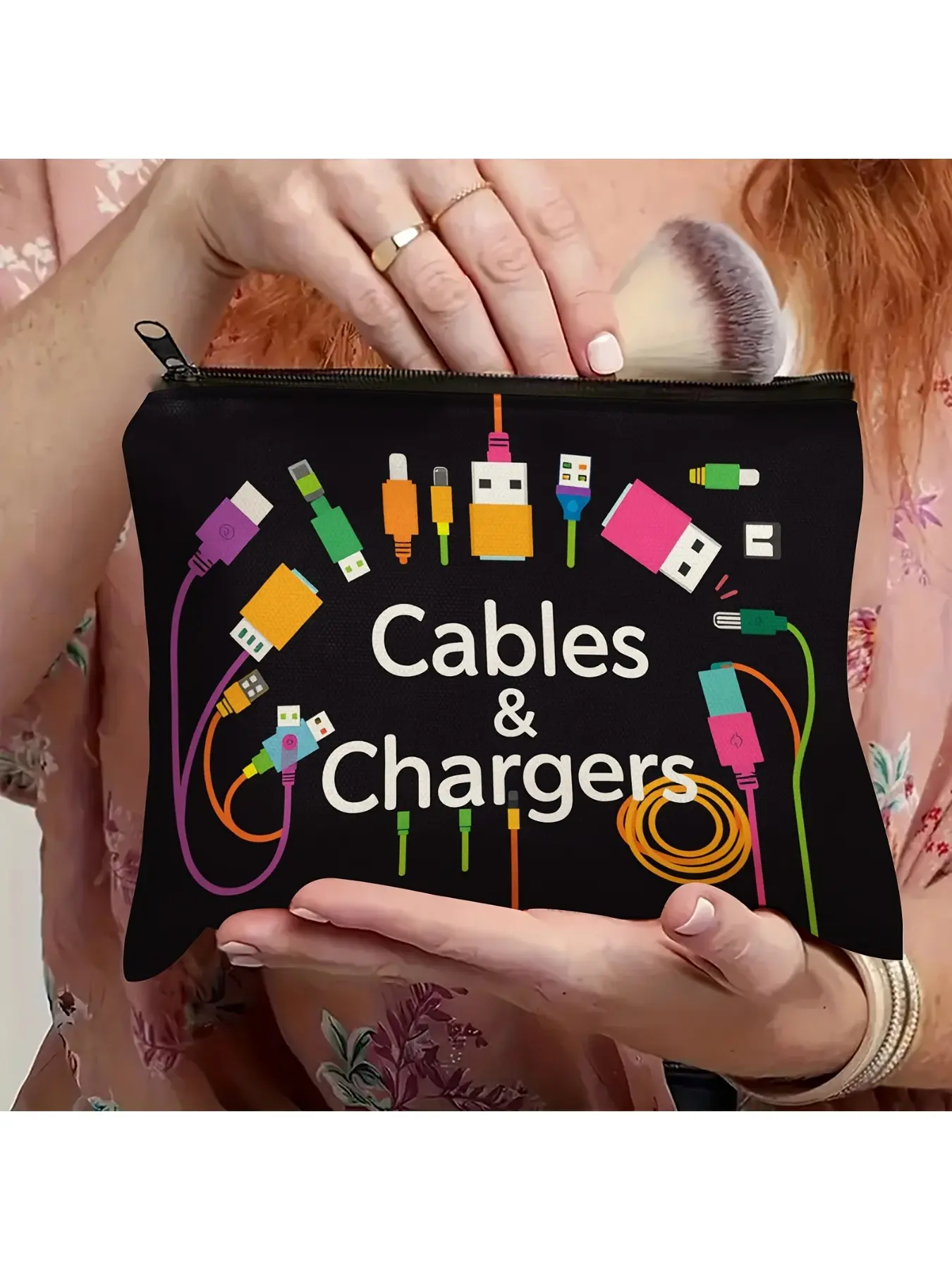 Mysterious and Colorful Charger Storage Bag Case Cable Bag Chargers Accessory Pouch, Travel Accessory Bag, Charger Pouch, Funny Travel Pouch, Travel Chargers Bag, Electronic Bag Cable And Power Bank Charger Bag