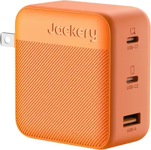 Jackery 102W GaN 3-Port Fast Charger – PD3.0/PPS/QC4.0 Supported, 100W x2 USB-C & 18W USB-A, Explorer 100Plus/240v2/300Plus Compatible