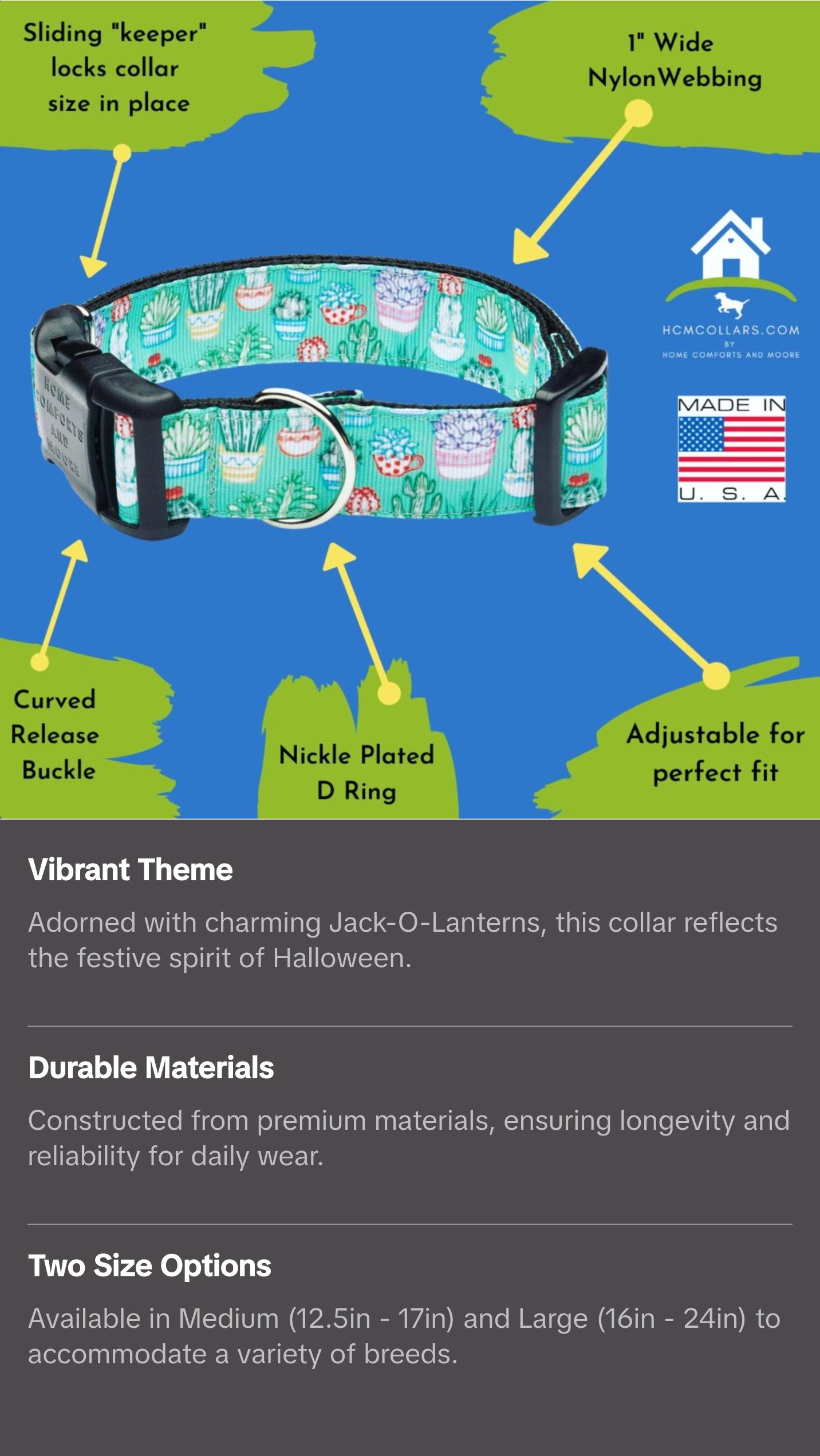 Halloween Jack-o-Lantern Pumpkin Dog Collar