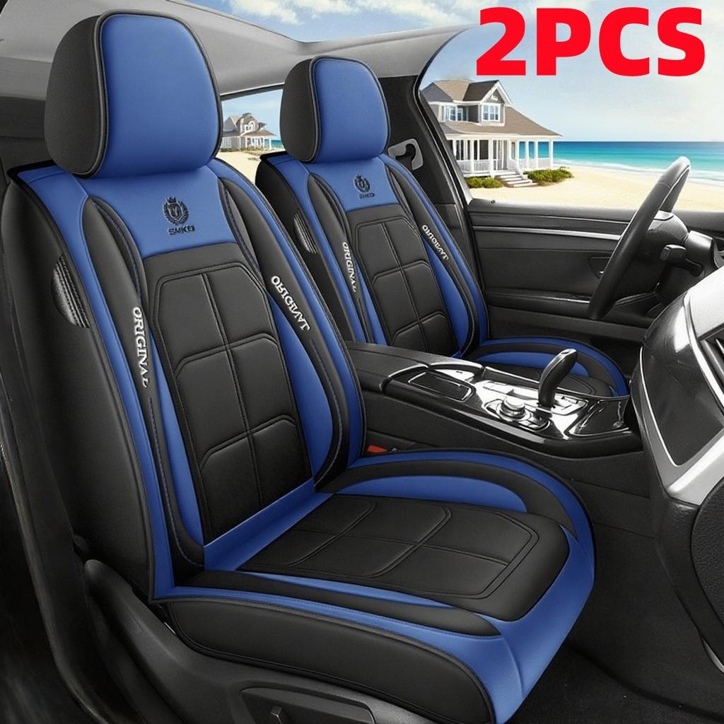 Nappa Leather Car Seat Covers 2 PCS - Waterproof Wear-Resistant PU Leather for Front Passenger & Driver - Full-Enclosed Soft Comfortable with Muscle Cushions Nappa Leather Car Seat Covers 2 PCS - Waterproof Wear-Resistant PU Leather for Front Passenger & Driver - Full-Enclosed Soft Comfortable with Muscle Cushions