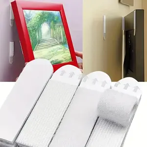 12 Pairs DIY Maigics Frame Stick Hooks Damage Free Picture&Frame Handling Strips Tape For Home Picture Photo Display Wall Decor Removable Adhesive Hooks