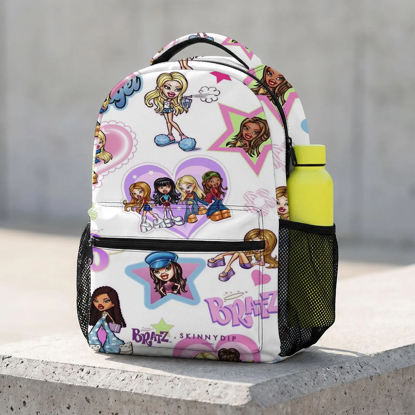 Bratz Trending Cute Cartoon Laptop Backpack | Aesthetic Print Travel Daypack | Durable Lightweight School Bookbag for Men & Women