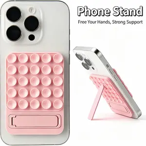 Upgraded Silicone Suction Cup Phone Holder, Strong Adhesive Back, Sturdy, Stable & Portable Self-adhesive Bracket