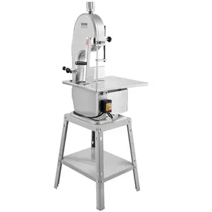 【Summervibes】VEVOR Electric Meat Saw,  1800W Stainless Vertical Cutter, 19.1"x15" Workbench, 7.09" Cutting Thickness, Includes 5 Blades for Slicing Frozen Meat, Pork, Beef, and Ribs