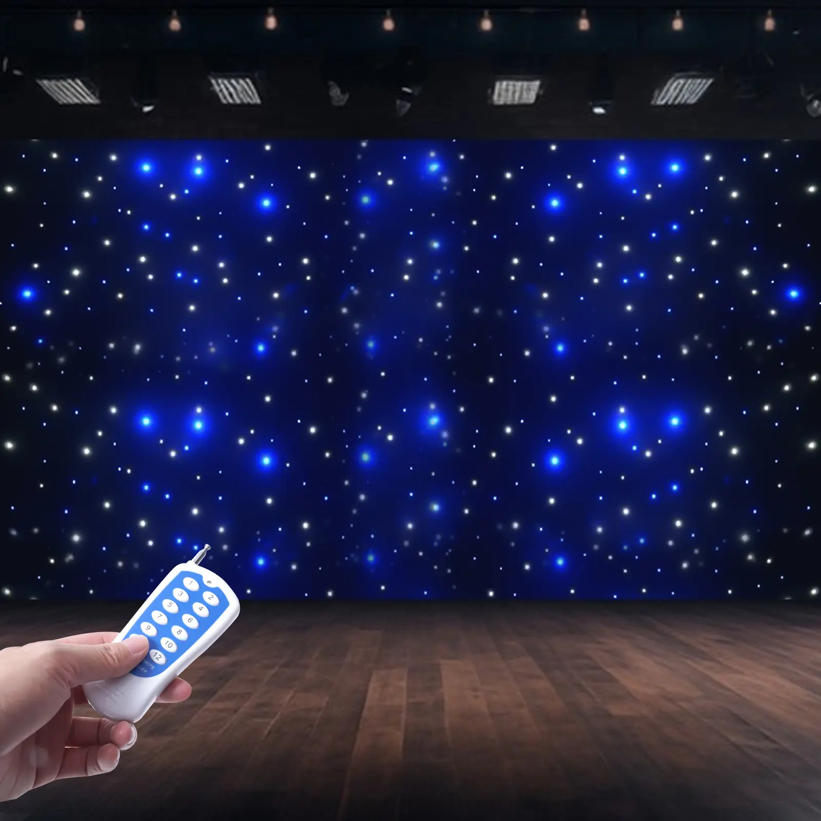 CNCEST LED Backdrop Curtain with DMX512 Controller & Remote 360 LED Beads Multiple Modes Flame-Retardant Velvet for Parties, Weddings Stage Light Decorative Show, Colorful Party Light, Led Multicolor