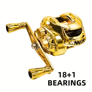 Gold Aluminum Spinning Fishing Reel, with Stainless Steel Handle & Ambidextrous Design Single Pack, Perfect Gift for Valentine's Day Halloween Christmas Thanksgiving Father’s Day.