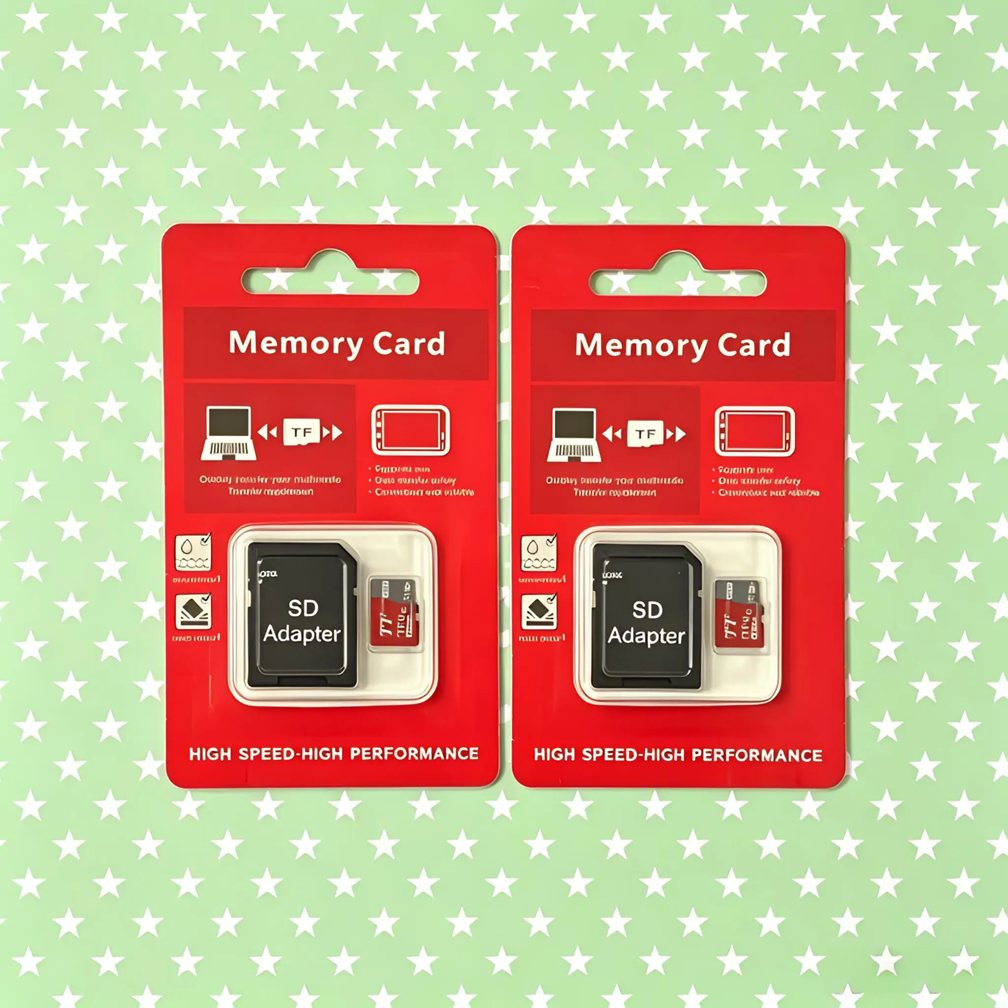 2pcs 1TB TF memory card with SD adapter, suitable for most portable electronic devices as a universal memory card