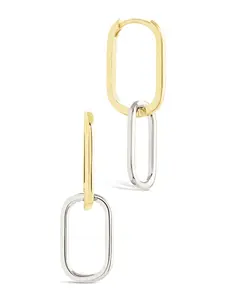 Sterling Silver Raleigh Link Drop Hoops
