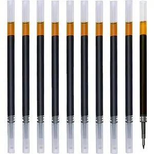 Pack of 10 Gel Ink Pen Refills for Crush Metric Pentel Energel Pilot G2 Dr Grip Frixion Papermate Inkjoy 0.5 mm, Black