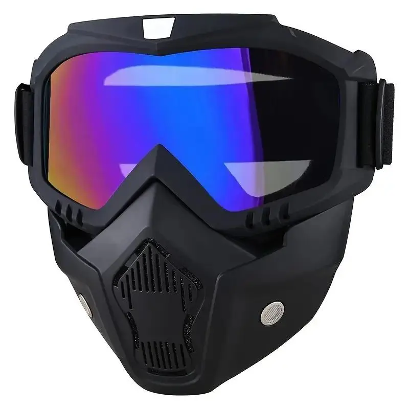 Full Face Mask, Anti-Fog High-Definition Motocross Goggles, Detachable & Adjustable Ski Mask, Tactical Windproof Protective Gear with Comfortable Sponge Padding, Motorcycle Helmet Liner for Outdoor Sports, Dirt Bike Gear, Motobike Riders Gear
