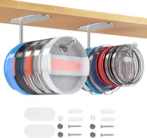Tumbler Lid Organizer - 2 Pack Space Saving Cup Lid Organizer Hook for Easy Storage and Organization