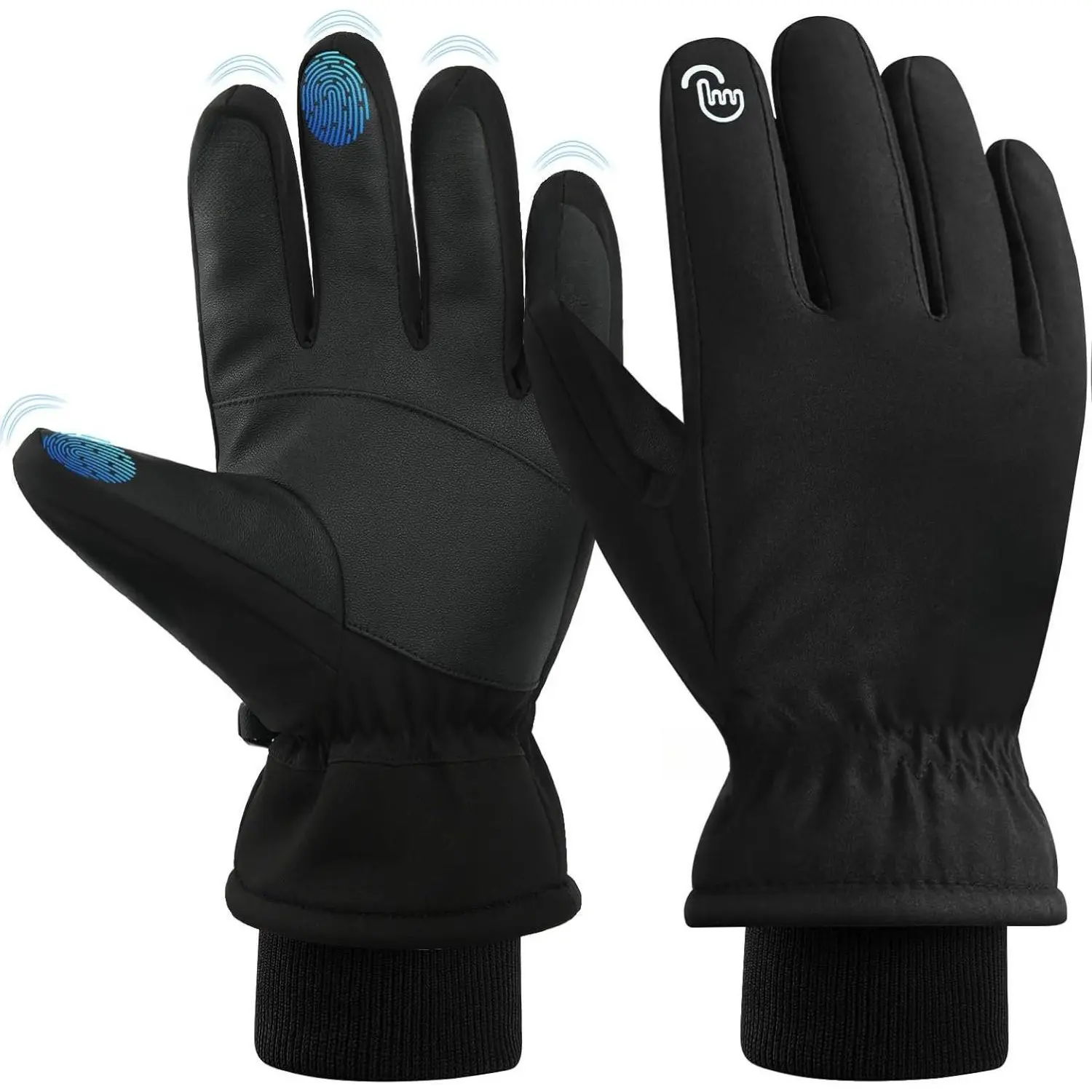 Men’s & Women’s Waterproof 5-Layer Warmth Winter Ski Gloves, Touchscreen Fingers, Cotton Construction, Safety Design for Snowboarding, Golf, Running, Hiking Outdoor Activities Set