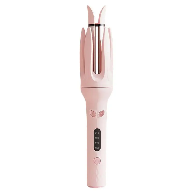 Automatic Large Rotary Anti-Tangling Curling Iron - 4 Temperature Levels, Adjustable for Beach Waves, Pink (Beauty & Personal Care Appliance)