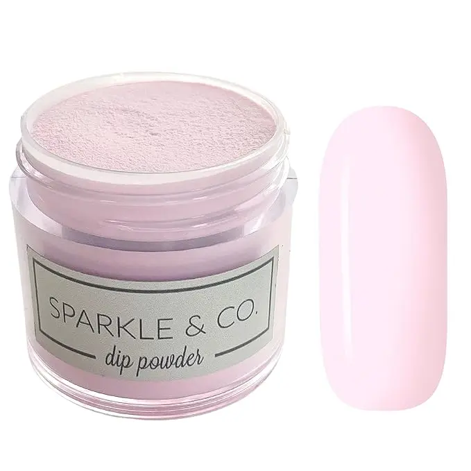 Sparkle & Co. dp.04 Cotton Candy Pale Pink 1 ounce Dip Powder For Nails - 1 Jar Lasts 20-25 Manis