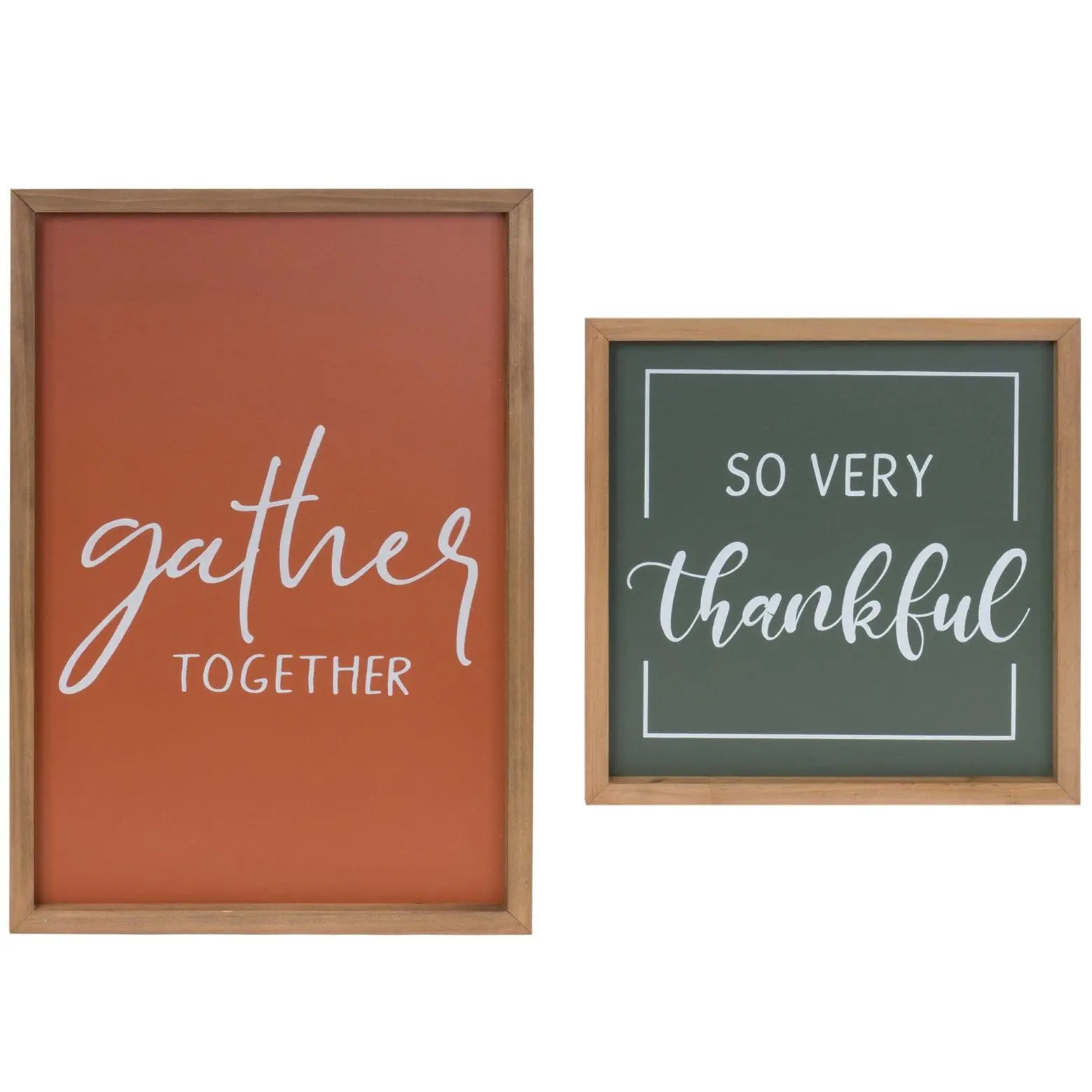 Melrose S/2 Gather and Thankful Sentiment Signs