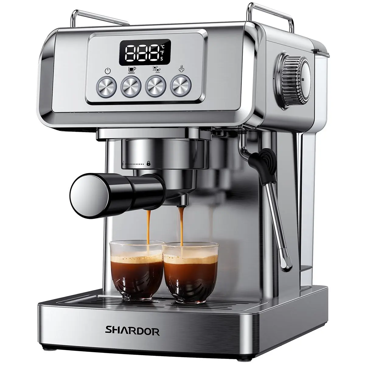 SHARDOR Espresso Machine, 20 bar Expresso Coffee Machines with Milk Frother Steam Wand, Latte & Cappuccino Coffee Maker for Home, 1350W,Máquina de espresso
