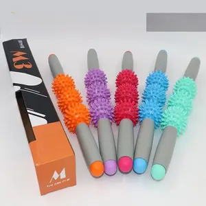 Spiky Massage Ball Muscle Relaxer, Yoga Stick Myofascial Release Tool, Effective Massager Roller for Pain Relief & Recovery