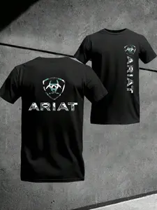Men's Ariat Print T-Shirt, Casual Long Sleeve Top, Comfortable Fit for Daily Wear, Ideal for Home & Leisure Activities