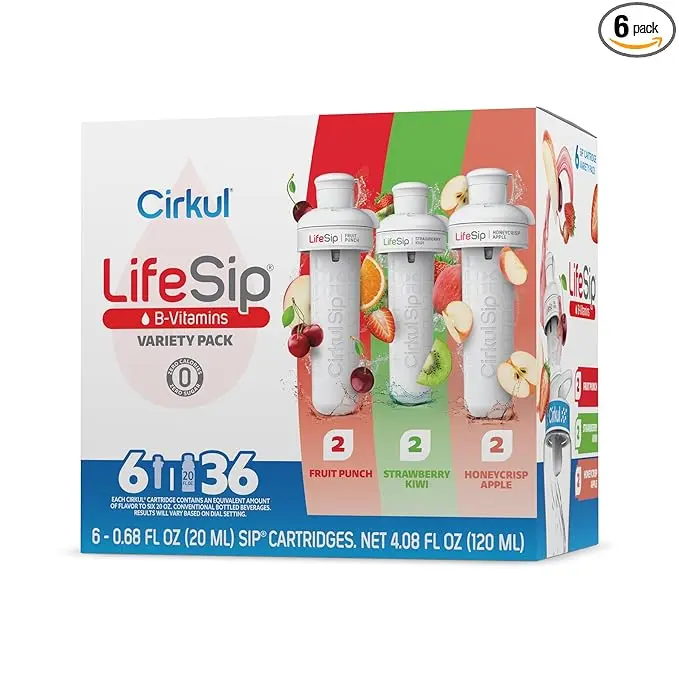 🔥 HOT SALE 51% OFF Cirkul LifeSip 6-Pack. No Sugar, 0 Cal Flavored Water with B Vitamins