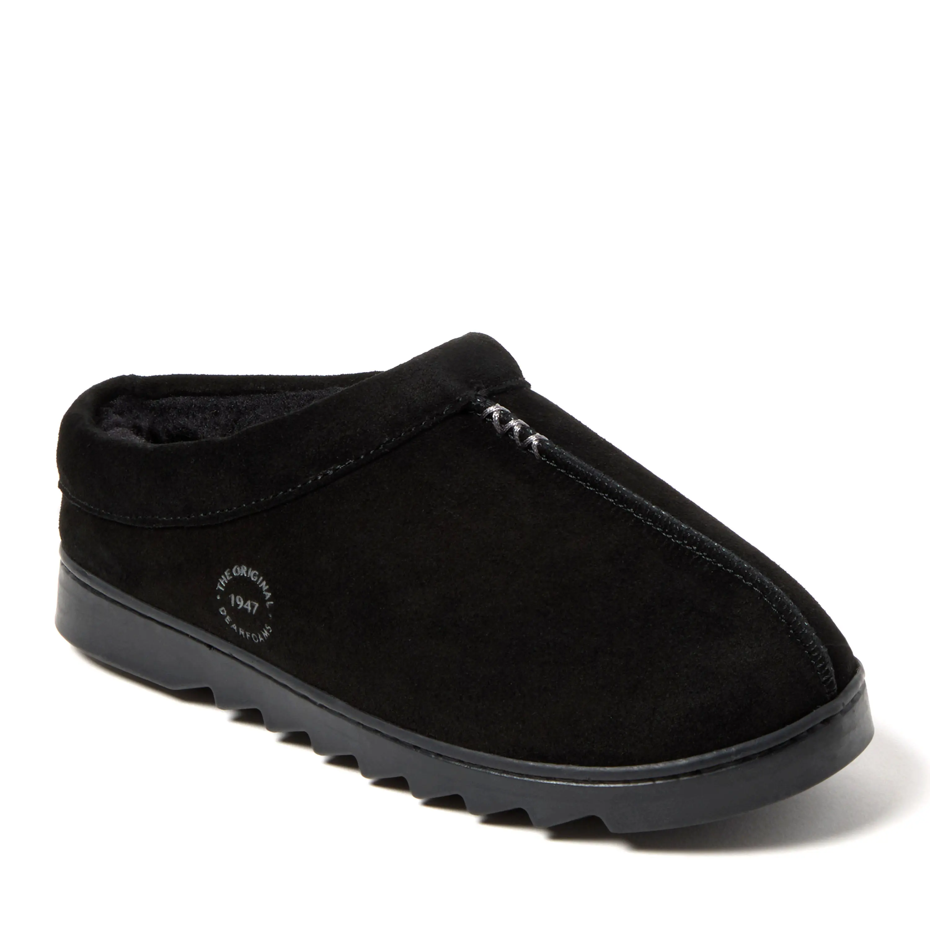 Dearfoams Doreen Women's Clog Slippers, Soft Genuine Suede Slide with Temperature Regulating Memory Foam and Indoor/Outdoor Sole, Footwear, Slip On, House Clog, Clog Style
