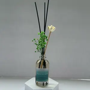 Aqua Flower Reed Diffuser - Natural Fragrance with Reed Sticks for Long-Lasting Scent in Glass Bottle