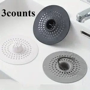 1 Pack Shower Hair Drain Catcher - Durable Plastic Bathroom Sink & Tub Drain Cover with Multi-Size Adapters, Fit for Clog Prevention, Easy Clean Drain Protector, Bathtub Drain Hair Catcher, Flexible Bathroom Essentials Accessories