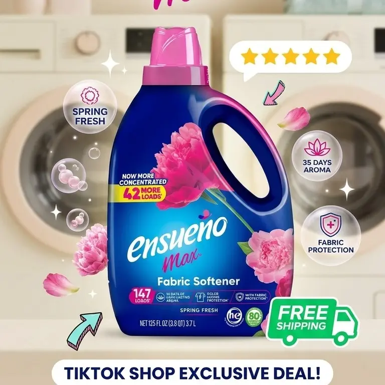 Max Liquid Fabric Softener - Spring Fresh Scent - 125 fl oz - Color-Safe Fabric Softener Liquid - Softens 147 Loads - Reduces Wrinkles & Static