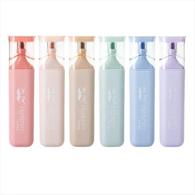 Highlighters Pastel Assorted Colors for Books, 6 Pack, Morandi Colors, Chisel Tip