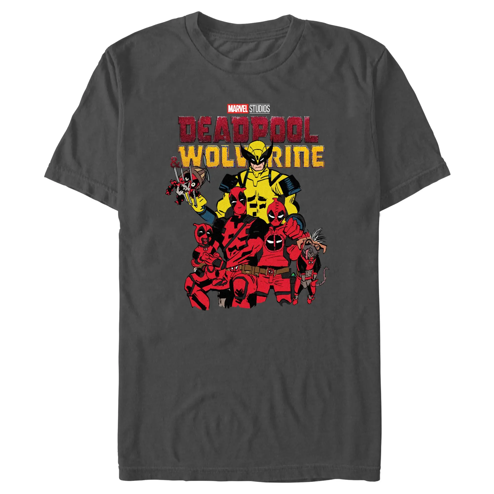 Men's Marvel Deadpool & Wolverine Family Logo Apparel, Stylish Fashion Casual Short-Sleeve T-Shirt