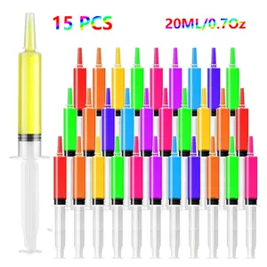 15Pcs, Jelly Shot Syringes, 0.7 oz Jelly Shot Syringe With Caps, Reusable Plastic Syringe for Jelly Shot, Halloween Jelly Shot Syringes for Party, Christmas, Thanksgivings, Reusable Cups