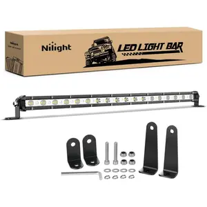 Nilight Single Row LED Light Bar Ultra-Slim Spot Flood Combo Light Bar 20 Inch 54W Fog Light Driving Light Work Light Roof Bumper Light for Offroad 4x4 Trucks SUV ATV UTV, Led Lights Car, Driving Light Strip