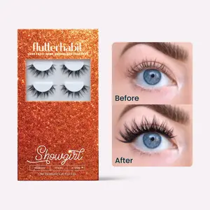 FlutterHabit Showgirl Dramatic Cat Eye Cluster Lashes DIY Lash Extensions 9-16mm Full Volume False Eyelashes 6 Pair Set Dramatic C Curl Long Wear Underlash Application Cosmetic Makeup