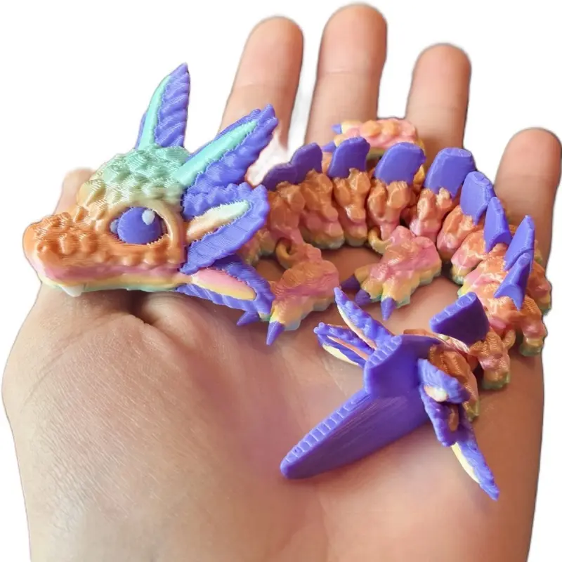 Articulated Baby Axolotl Dragons | 3D printed plastic articulated axolotl dragon fidget toy for fun and stress relief - sensory objects desk pets