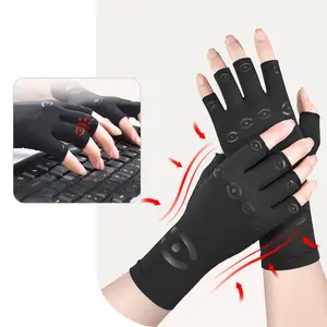 Half Finger Joint Compression Gloves,Skin Friendly Elastic Material,Breathable Sweat Wicking,Targeted Silicone Compression,Relieve Hand Soreness,for Typing,Driving and Daily Scenarios