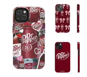 Red Dr Pepper Diet Tough Phone Case, Dr Pepper Aesthetic Case For iPhone 11/12/13/14/15/16/17/PRO/PLUS/PROMAX Halloween Christmas Protection