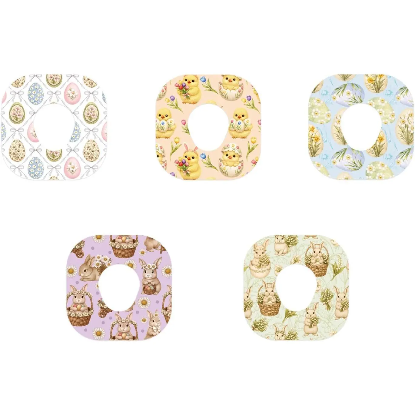 10pcs Adhesive Patches for Dexcom G7, Easter Theme Breathable Sensor Over Patches Accessories Parts Monitor Covers Waterproof CGM Sensor Stickers Compatible with Dexcom G7 (5 Styles)