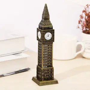 Classic London Big Ben Tower Model, Metal Building Ornament, No Power Needed, Indoor Outdoor Decor, Home Office Desk Accessory, Wedding Gift