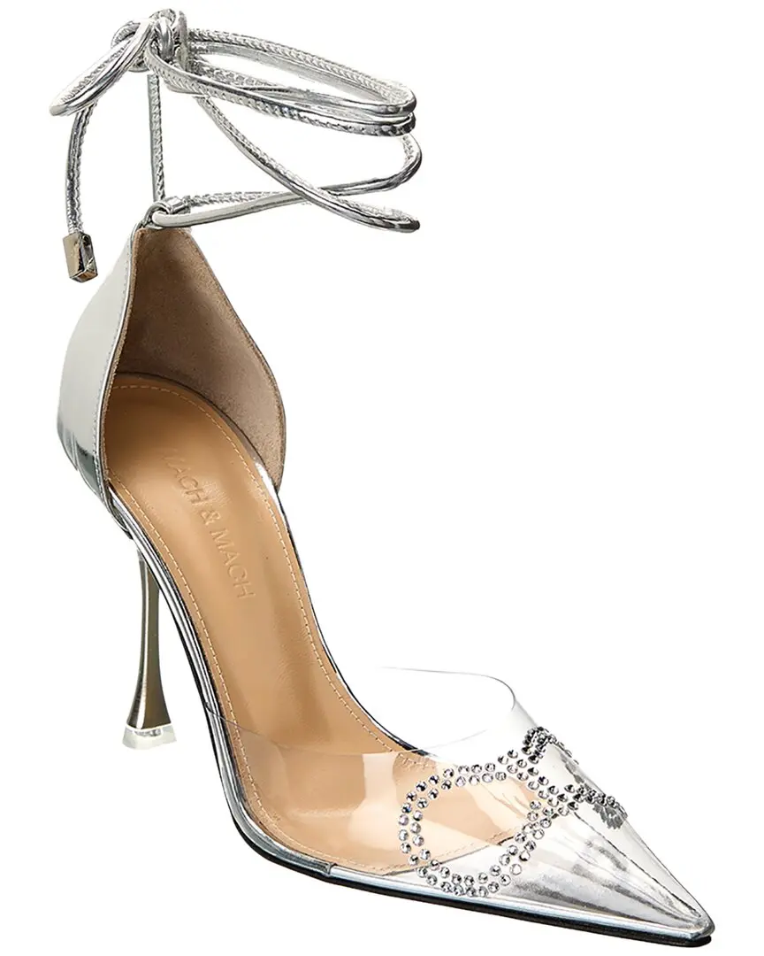 Mach & Mach Crystal Bow Vinyl & Leather Pump