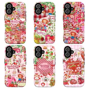Cute Strawberry Shortcake Phone Case – Vintage Cartoon Aesthetic Phone Cover for Girls, Gift for her, Sweet, Retro phone cover