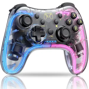 Wireless Switch Controller for Switch/Lite/OLED/PC,Wireless Switch Pro Controllers with RGB Light, Programmable, TURBO & Wakeup