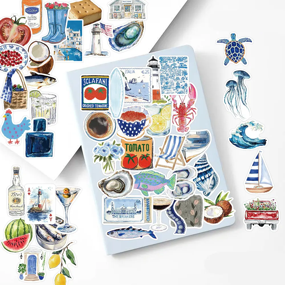 50 Stickers From The Vast Ocean Series, Decals Stickers Suitable for Scrapbooks, Diaries, Laptops, Water Bottles, Cars, and Other Faith-based Designs—gifts with Positive Messages, Decal Set
