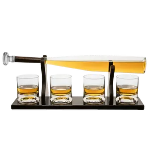 Baseball Bat Whiskey & Wine Decanter Set with 4 Baseball Glasses - Perfect Gift for Baseball Lovers, Coaches, and Dad