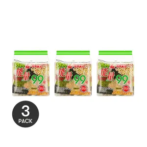3Packs Pei Tien Crispy Rice Rolls - Egg Yolk Flavored Puffed Rice Snack, 6.34oz/Pack