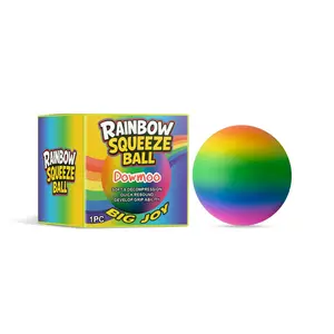 Dowmoo Rainbow Stress Relief Ball, Slow Bounce Soft Gel Decompression Squeeze Toy, Anti-Stress Fidget Ball, Relaxing Hand Therapy, Kids & Adults, Squishies