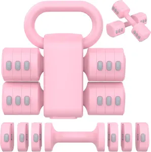 2-in-1 Adjustable Dumbbells Set, 4 Levels Weight Dumbbells Set for Women/ Men 2-in-1 Adjustable Dumbbells Set, 4 Levels Weight Dumbbells Set for Women/ Men