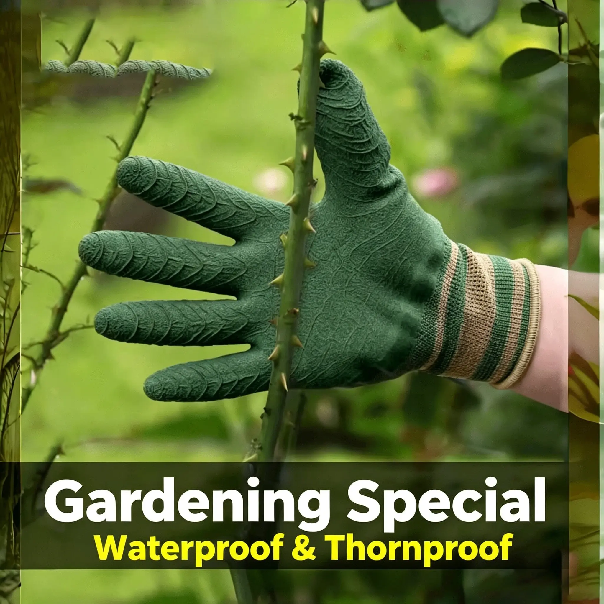 Professional Gardening Protective Gloves - 1 Pair, All Seasons, Durable, Puncture-Resistant, Water-Repellent, Abrasion-Resistant - Ideal for Rose Care, Landscaping, Protective Glove, Planting, Waterproof, Floristry, Long Hours Of Gardening, Protect Hands,