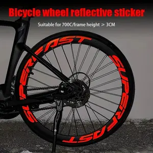 8-Piece set, ultra-fast reflective bicycle wheel sticker - road bike and mountain bike rim sticker, waterproof PVC tire sticker,